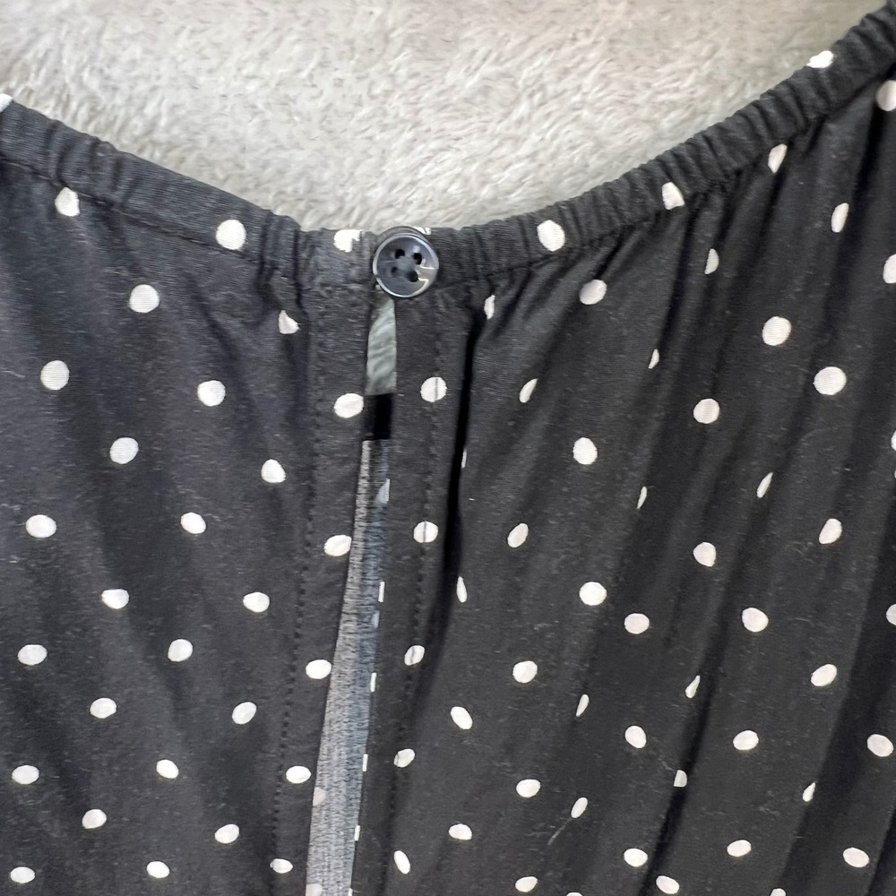 Old Navy Womens M Black Polka Dot Romper Pockets Retro Rockabilly Beach Pinup - Picture 8 of 11
